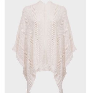 NWT Torrid Ivory Open Knit Fringe Ruana